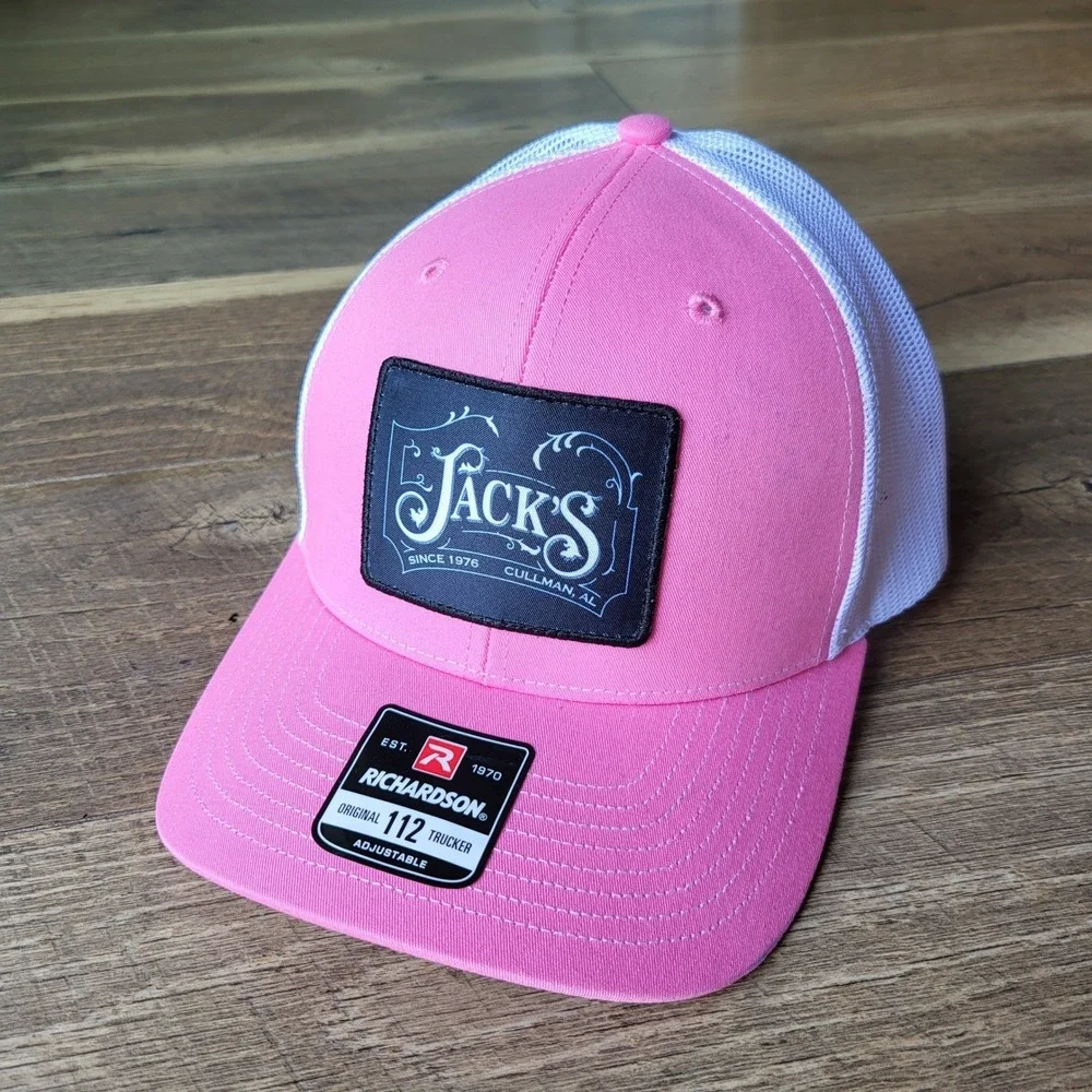 Richardson 112 Trucker Hat Pink White Jacks Since 1976 Cullman AL Snapback Cap